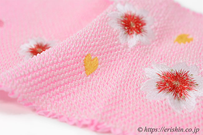 桜刺繍帯揚げ刺繍